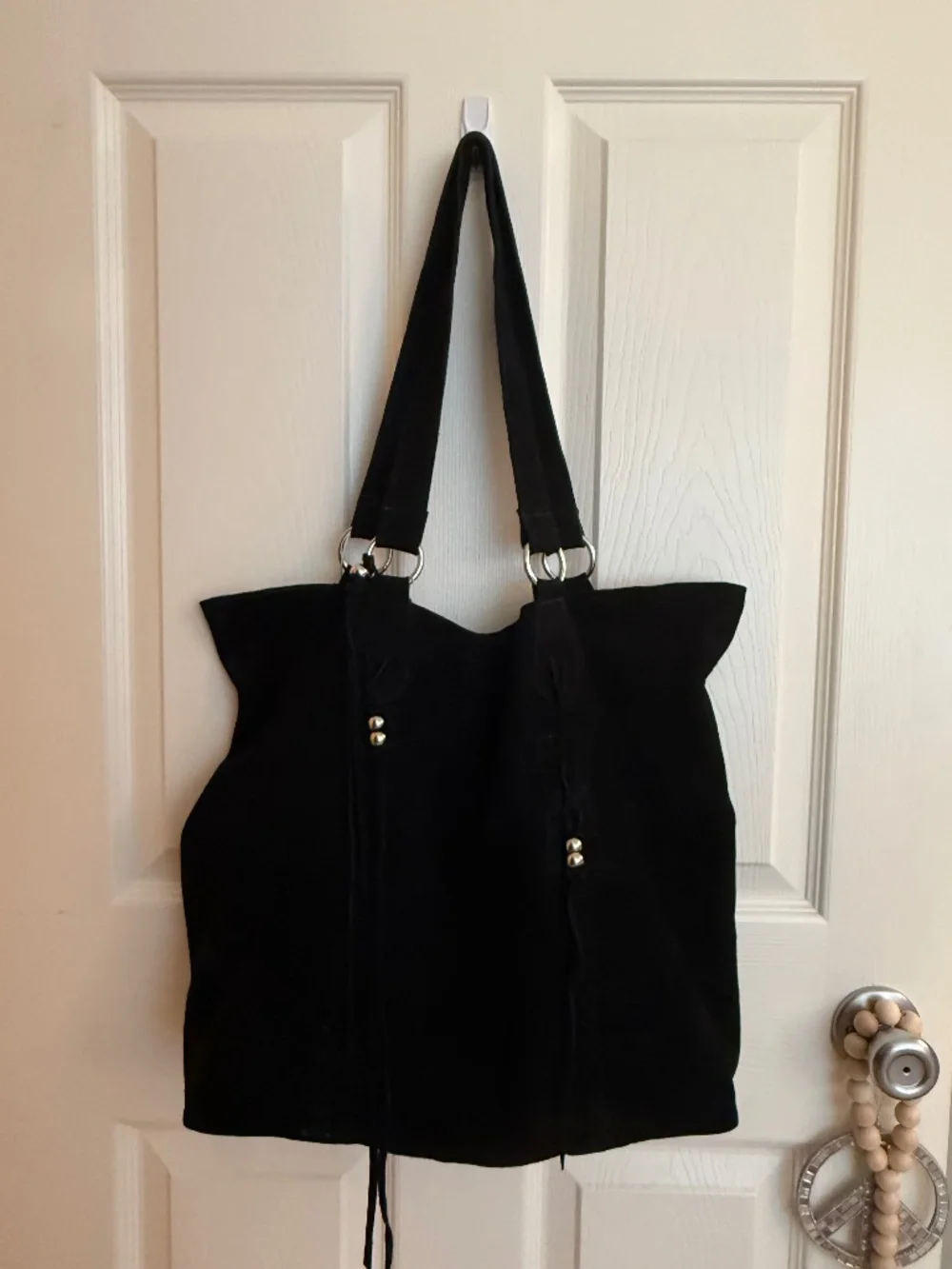 RAJ Black Suede Leather Handbag NWT